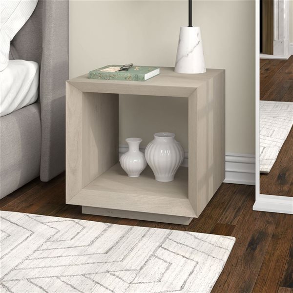 Hailey Home Tannen 22-in W Alder White MDF Contemporary Rectangular Side Table