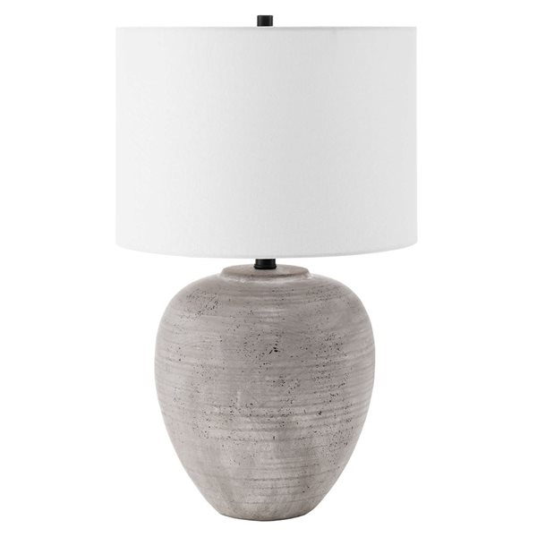 Hailey Home Shira 23-in H Cool Terracotta Ceramic Table Lamp with White Fabric Drum Shade