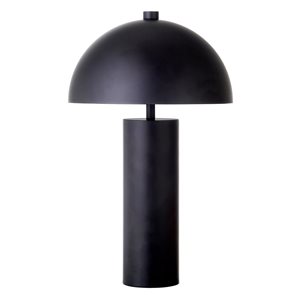 Lampe de table moderne York de Hailey Home 15 po h. métal bronze noirci avec abat-jour en forme de dôme