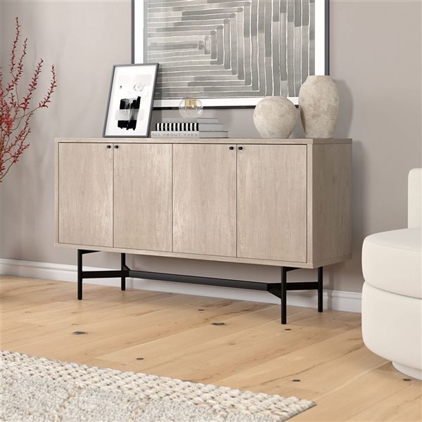 Hailey Home Richmond 58 W x 32-in H Alder White Composite Modern Rectangular Sideboard