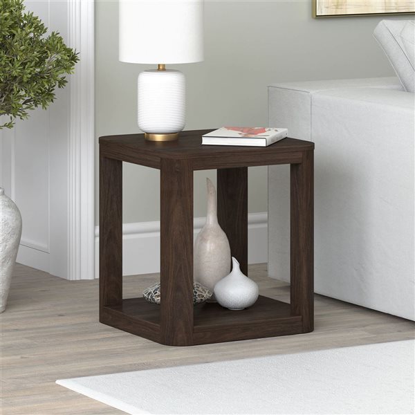Hailey Home Stellan 20-in W Alder Brown MDF Contemporary Square Side Table