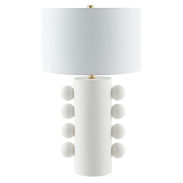 Hailey Home Jurrah 27-in H Matte White Ceramic Table Lamp with White Fabric Shade