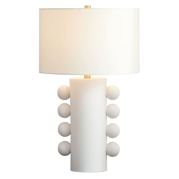 Hailey Home Jurrah 27-in H Matte White Ceramic Table Lamp with White Fabric Shade