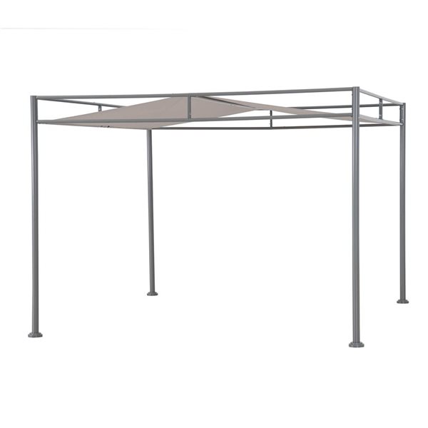 Sunjoy Darkeford 10 x 10-ft Grey Metal Freestanding Pergola w/ Sling Fabric Canopy