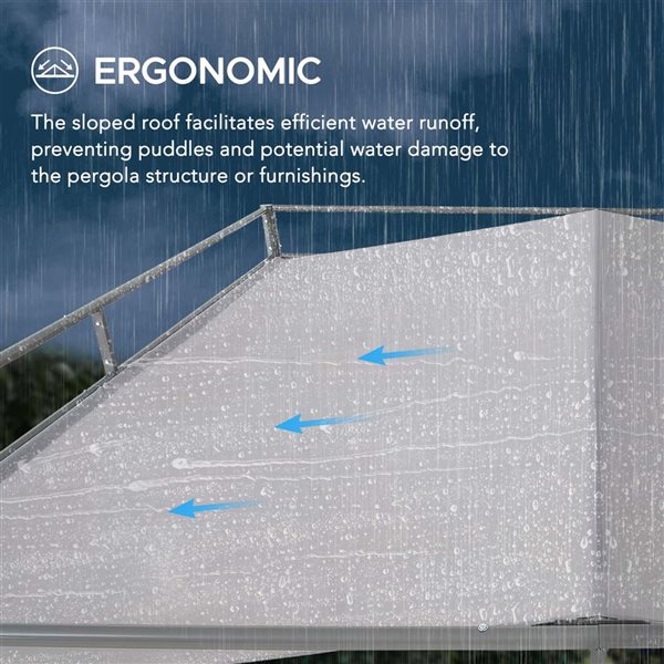 Sunjoy Darkeford 10 x 10-ft Grey Metal Freestanding Pergola w/ Sling Fabric Canopy