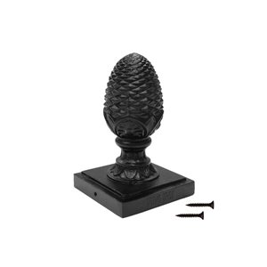 Capuchon de poteau style ananas Nuvo Iron 6 x 6 po noir en aluminium