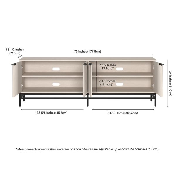 Hailey Home Montello Rectangular TV Stand for TV's up to 78-in - Alder White