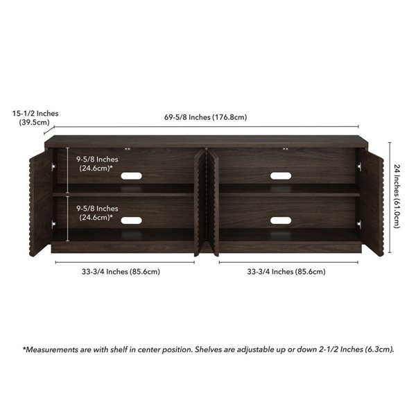 Hailey Home Tullis Rectangular TV Stand for TV's up to 78-in - Alder Brown