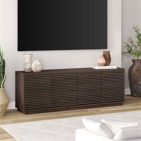 Hailey Home Tullis Rectangular TV Stand for TV's up to 78-in - Alder Brown