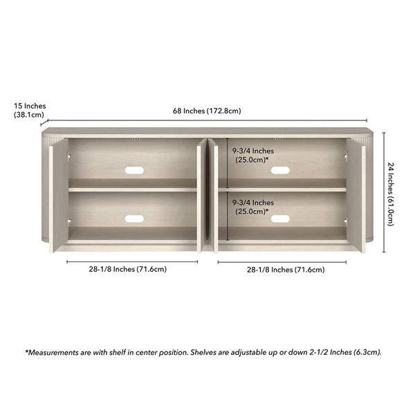Hailey Home Canton Rectangular TV Stand for TV's up to 75-in - Alder White