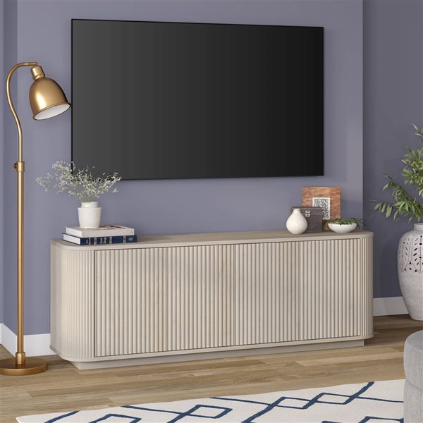 Hailey Home Canton Rectangular TV Stand for TV's up to 75-in - Alder White