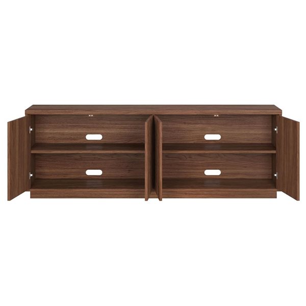 Hailey Home Hanson Rectangular TV Stand for TV's up to 75-in - Satin Walnut