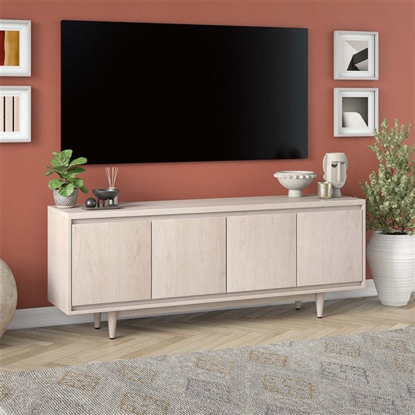 Hailey Home Aelin Rectangular TV Stand for TV's up to 75-in - Alder White