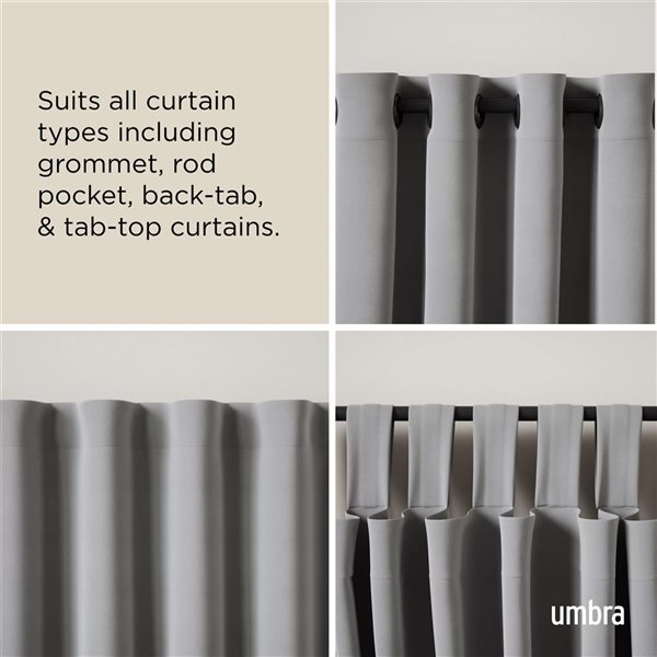 Umbra Twilight 30-in Long Steel Expandable Blackout Wrap-Around Curtain Rod - Black
