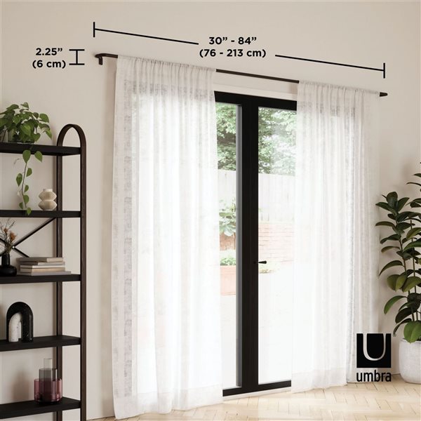 Umbra Twilight 30-in Long Steel Expandable Blackout Wrap-Around Curtain Rod - Black