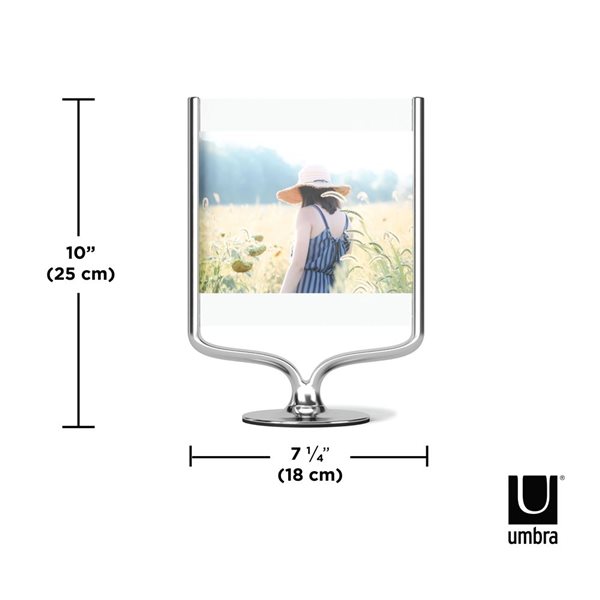 Cadre photo de table en aluminium Wishbone par Umbra 9,9 po h., chromé