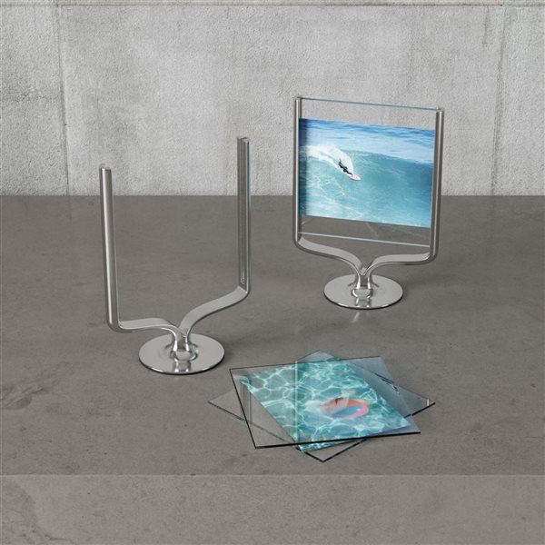 Cadre photo de table en aluminium Wishbone par Umbra 9,9 po h., chromé