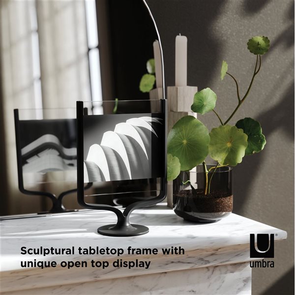 Umbra Wishbone 9.9-in H Aluminum Tabletop Picture Frame - Black