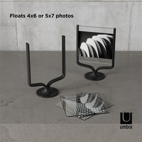 Umbra Wishbone 9.9-in H Aluminum Tabletop Picture Frame - Black