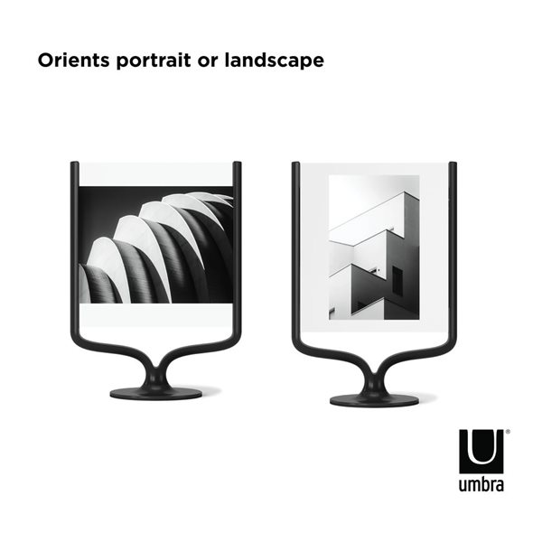 Umbra Wishbone 9.9-in H Aluminum Tabletop Picture Frame - Black