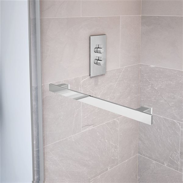 MAAX Duel 44 to 48 W x 70.5-in H Frameless Bypass Sliding Shower Door w/ Clear glass in Chrome and Matte White