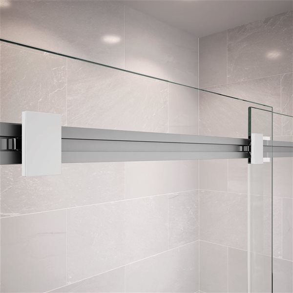MAAX Duel 56 to 60 W x 70.5-in H Frameless Bypass Sliding Shower Door w/ Clear glass in Chrome and Matte White