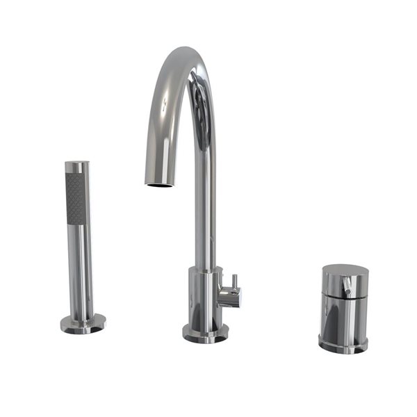 MAAX Keros Chrome 1-Handle Deckmounted Swivel Tub Faucet w/ Handshower
