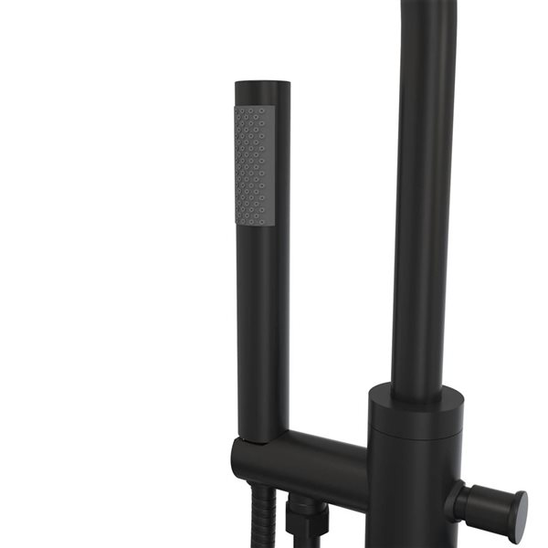 MAAX Linosa Matte Black 1-Handle Freestanding High-Arc Tub Faucet w/ Handshower