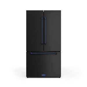 Thor Kitchen Gordon Ramsay  36-in 20.3-ft³ French Door Counter Depth Refrigerator with Ice Maker - Black/Navy Blue