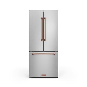 Thor Kitchen Gordon Ramsay  30-in French Door Refrigerator with Ice Maker - Stainless Steel/Rose Gold