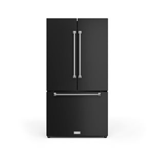 Thor Kitchen Gordon Ramsay  36-in 20.3-ft³ French Door Counter Depth Refrigerator with Ice Maker - Black/Stainless Steel
