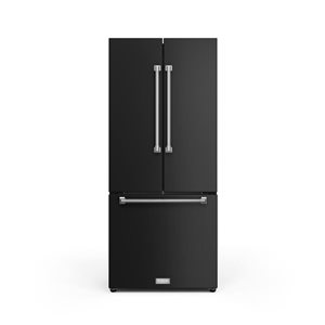 Thor Kitchen Gordon Ramsay  30-in French Door Refrigerator with Ice Maker - Black/Stainless steel
