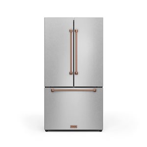 Thor Kitchen Gordon Ramsay  36-in French Door Refrigerator with Ice Maker - Stainless Steel/Rose Gold