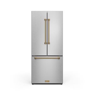 Thor Kitchen Gordon Ramsay  30-in French Door Refrigerator with Ice Maker - Stainless Steel/Bronze