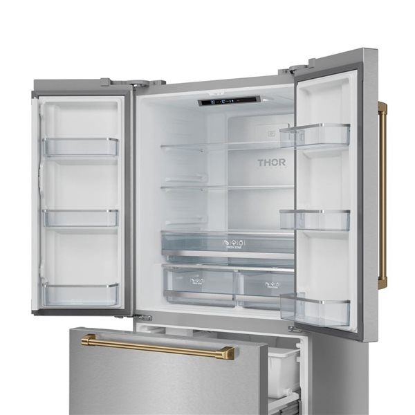 Thor Kitchen Gordon Ramsay  36-in French Door Refrigerator with Ice Maker - Stainless Steel/Bronze