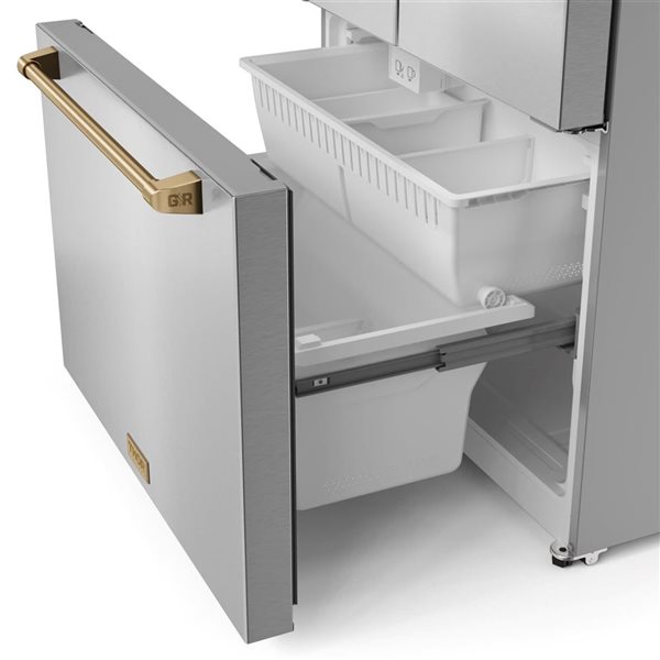 Thor Kitchen Gordon Ramsay  36-in French Door Refrigerator with Ice Maker - Stainless Steel/Bronze