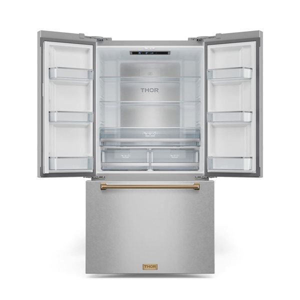 Thor Kitchen Gordon Ramsay  36-in French Door Refrigerator with Ice Maker - Stainless Steel/Bronze