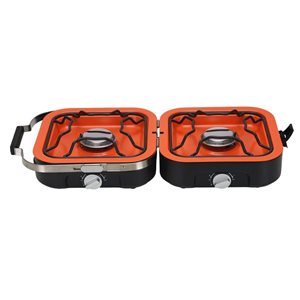 BakerStone Camp Buddy 2-Burner Portable Propane Camping Stove with Carry Bag, 20,000 BTU