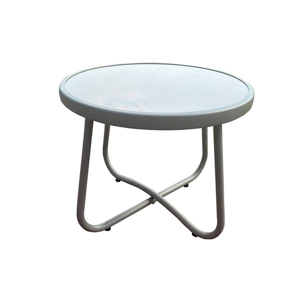 Deko Living Steel Outdoor Modular Bistro Set w/ Beige Polyester Cushions