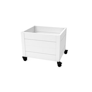 Vita Classic 22-in L x 18-in W x 18-in H Vinyl Planter w/ Wheels - White