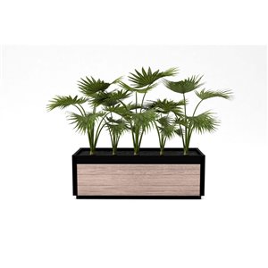 Vita Delta 45-in L x 17-in W x 15-in H Modern Vinyl Planter - Brown