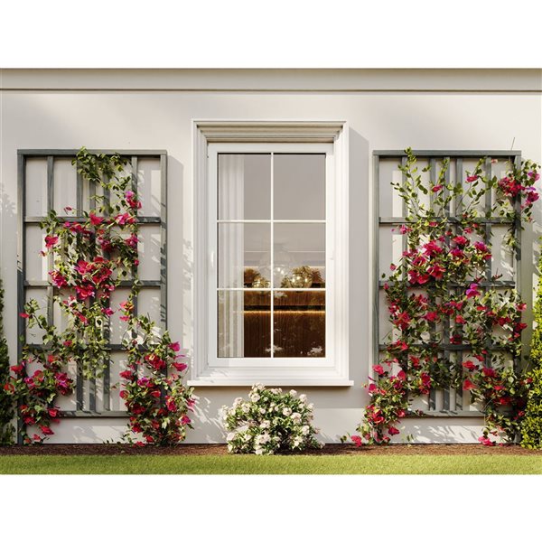 Vita Urbana 39 x 77-in Modern Vinyl Trellis - Slate Grey