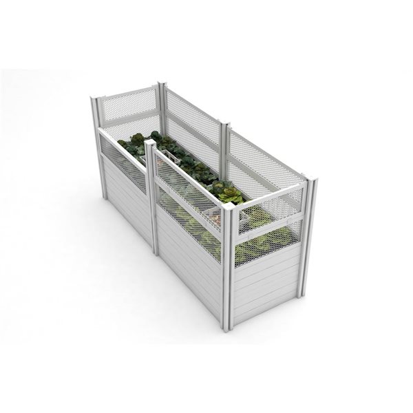 Vita Classic 97 x 33-in Vinyl Composting Garden w/ Fencing - White ...