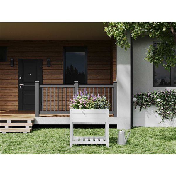 Vita Classic 33 x 19 x 33-in Vinyl Elevated Garden - White