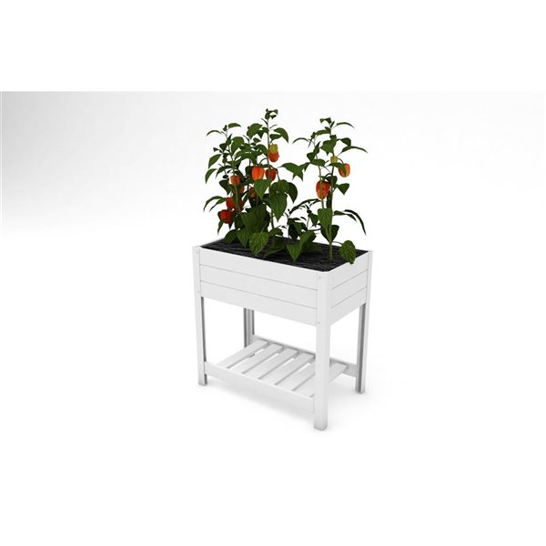 Vita Classic 33 x 19 x 33-in Vinyl Elevated Garden - White