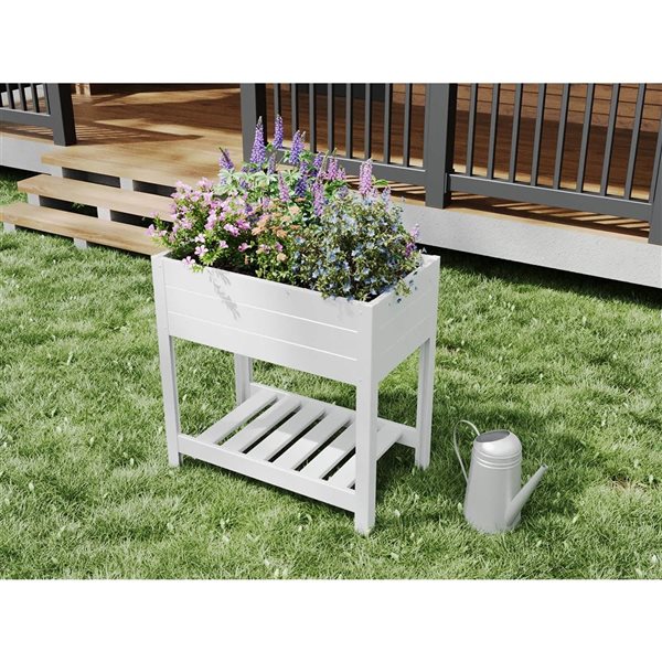 Vita Classic 33 x 19 x 33-in Vinyl Elevated Garden - White