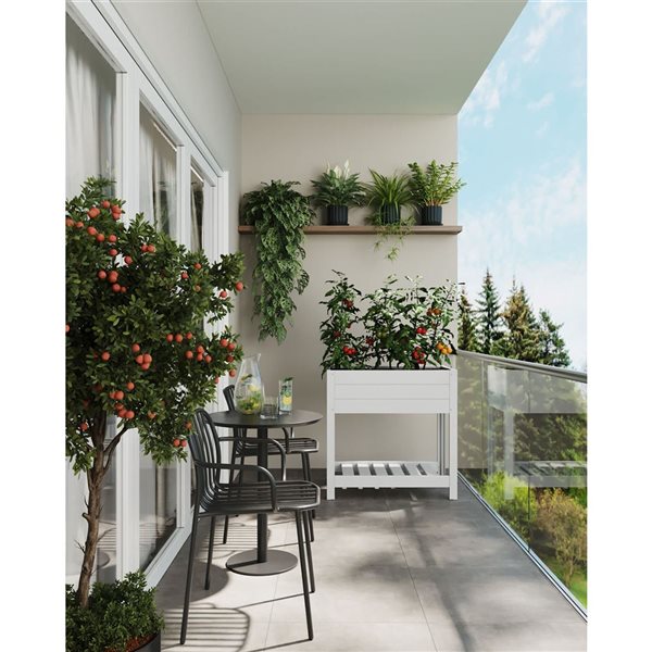 Vita Classic 33 x 19 x 33-in Vinyl Elevated Garden - White