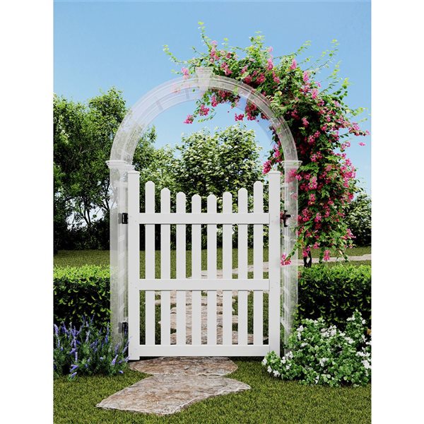 Vita Classic 4 x 5-ft Vinyl Garden Arbor Fence Gate - White