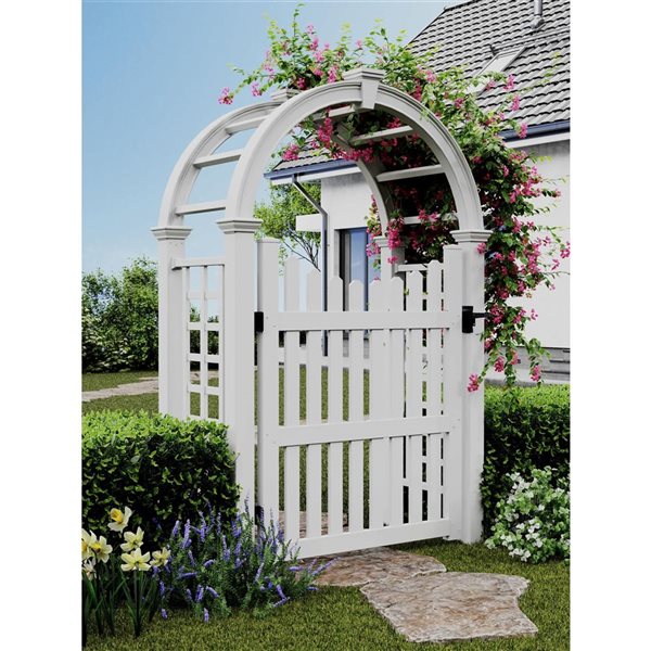 Vita Classic 4 x 5-ft Vinyl Garden Arbor Fence Gate - White