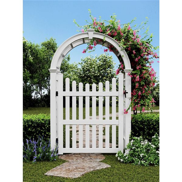 Vita Classic 4 x 5-ft Vinyl Garden Arbor Fence Gate - White